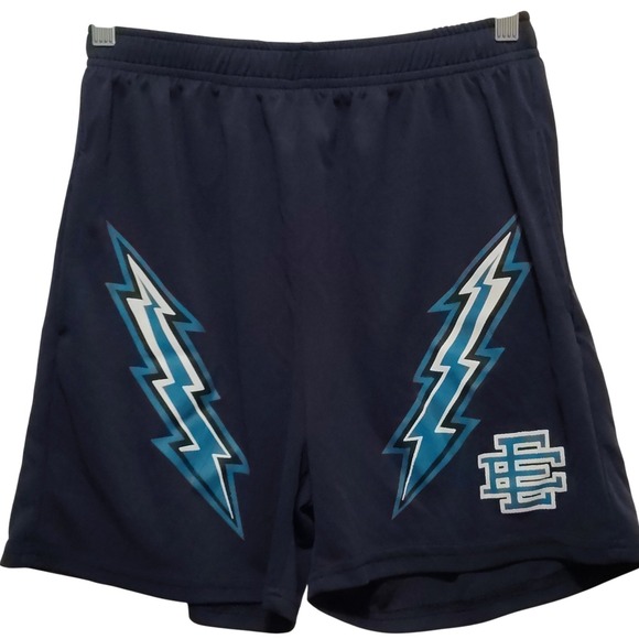 Eric Emanuel EE Lightning Shorts Small Navy Blue Drawstring Activewear - Picture 1 of 10